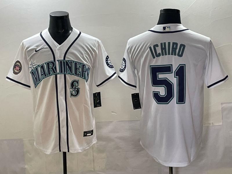 Men Seattle Mariners 51 Ichiro white MLB 2025 Nike jersey 006